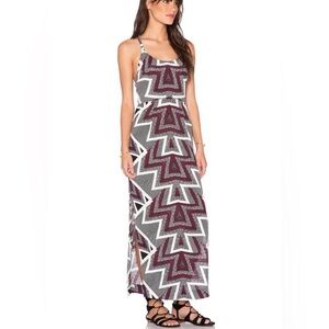Free People Maxi Dress in Black/Purple and White